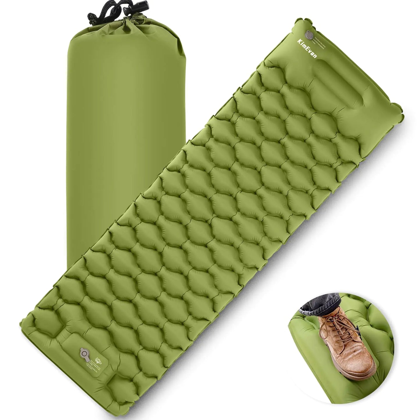 Light & Easy Camping Air Mattress with Built-in Pillow