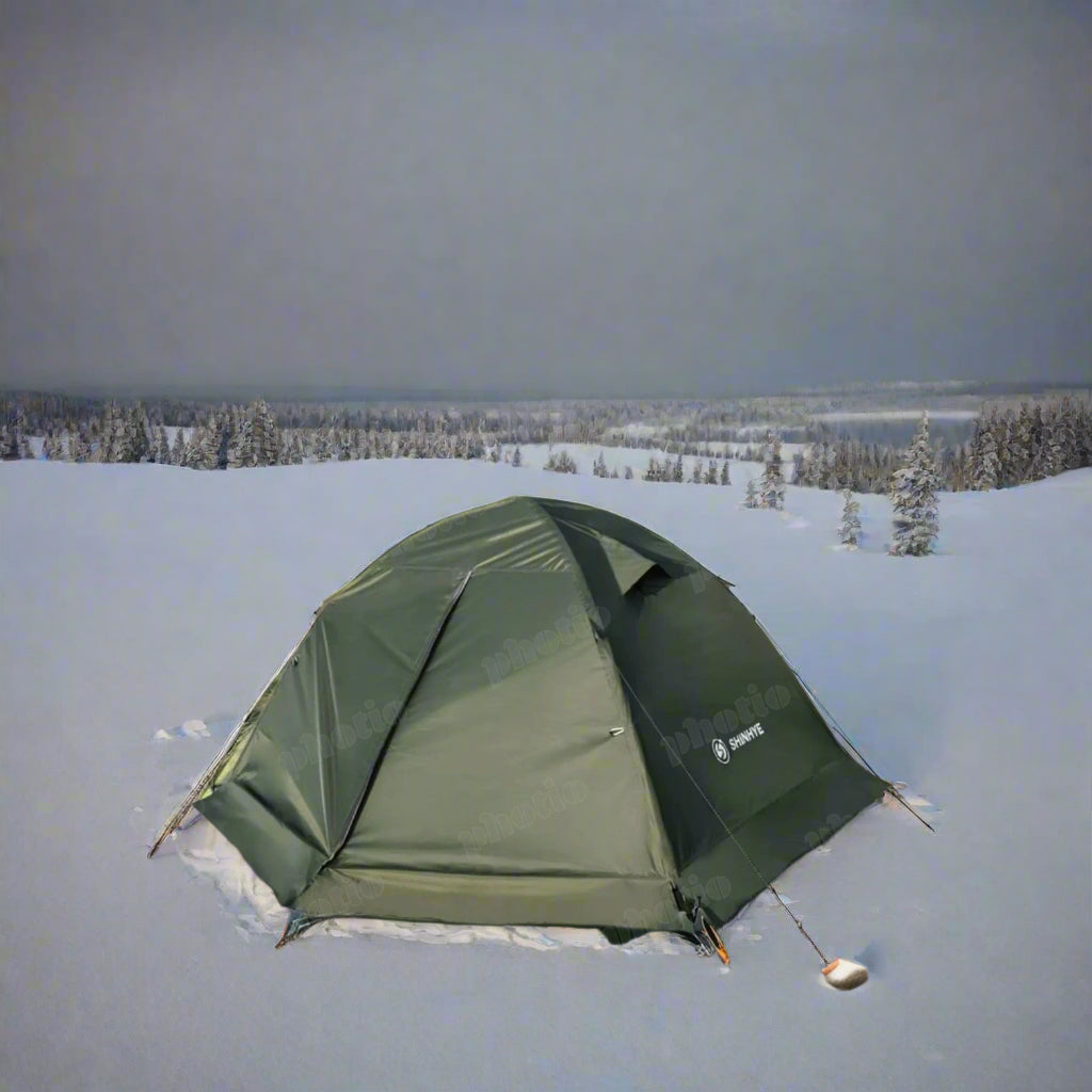 ShinHye Ultralight 2-Person 4-Season Tent – Waterproof Winter Backpacking Tent for Camping, Hiking, Mountaineering (Green)