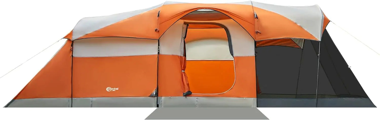 PORTAL 6-8-Person Family Camping Tent with Screen Porch – Waterproof, Spacious, and Built for Comfort