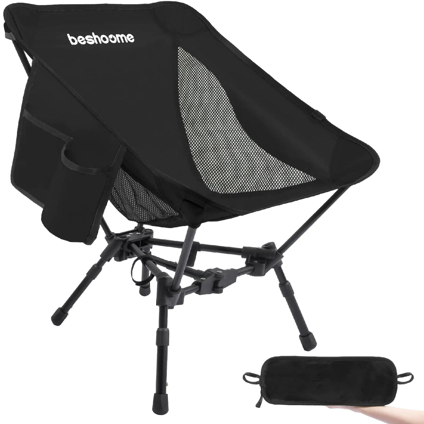 BESHOOME Lightweight Folding Camping Chair – Portable & Compact for Outdoor Adventures  Perfect for Camping, Beach Days, Hiking & Picnics