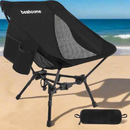 BESHOOME Lightweight Folding Camping Chair – Portable & Compact for Outdoor Adventures  Perfect for Camping, Beach Days, Hiking & Picnics